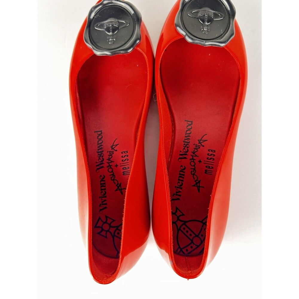 Vivienne Westwood Anglomania + Melissa Ballet Flats Red Size 7 jelly Orb Y2k - Picture 6 of 8